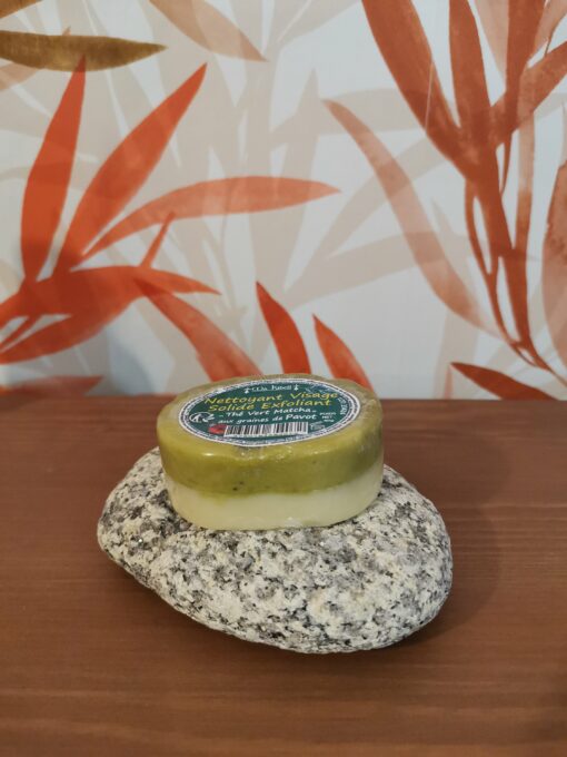 Nettoyant visage solide exfoliant au thé vert et graines de pavot – Image 2