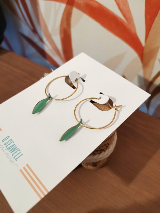 Boucles d’oreilles Isi " vert d'eau "