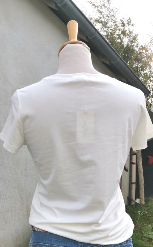 T-shirt OOHLALA blanc/bleu électrique – Image 3