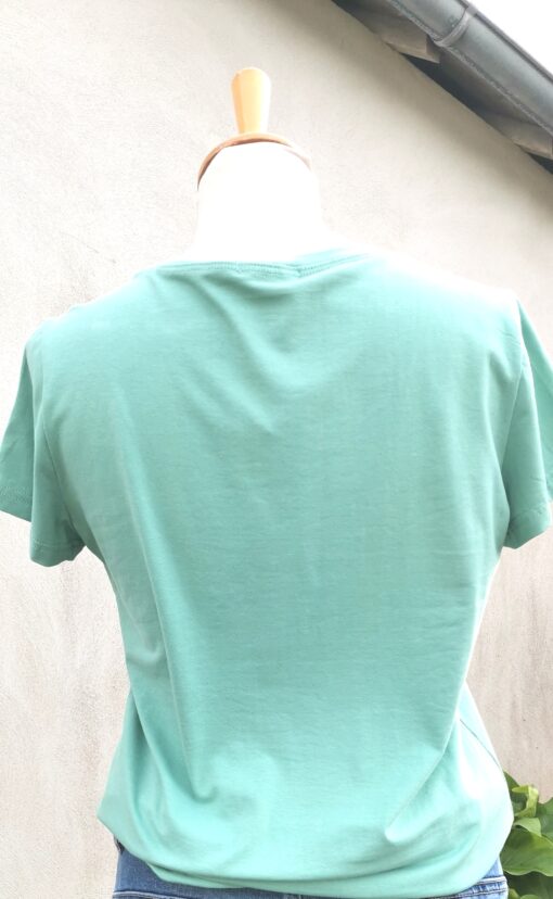 T-shirt OOHLALA vert d'eau/or – Image 3